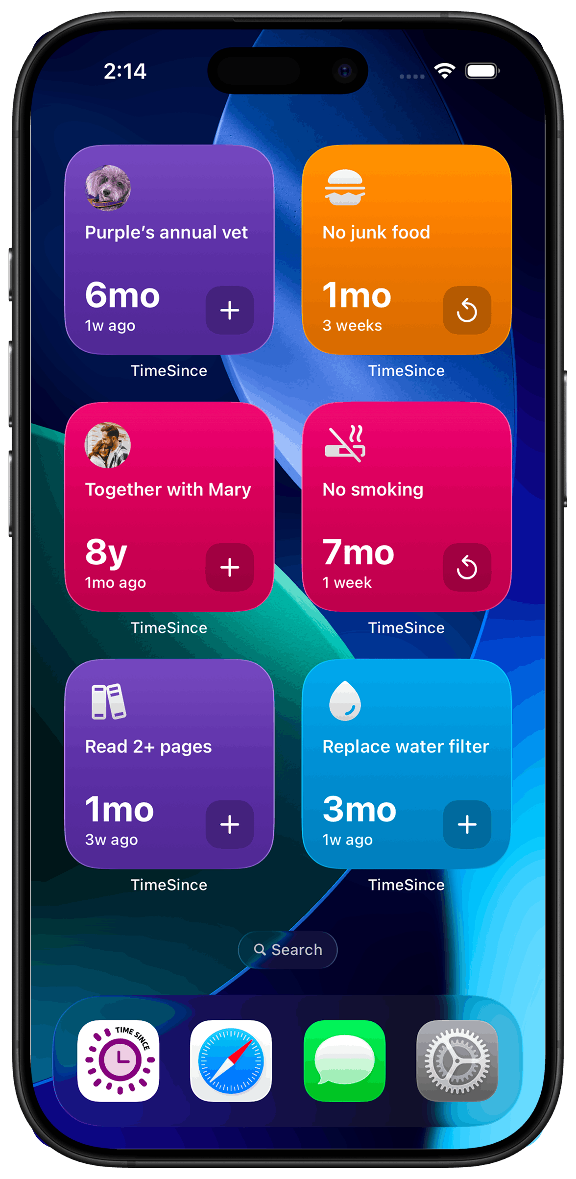 TimeSince home screen widget